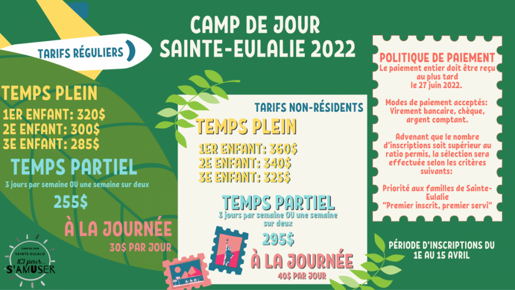 WEB_Inscriptions Camp de jour 2022 (1) Municipalité de SainteEulalie