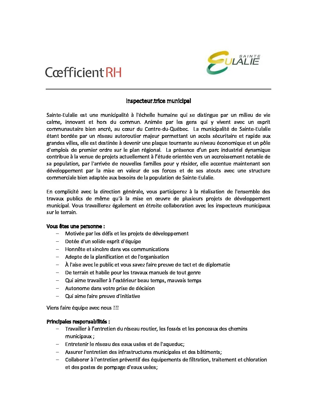 Version finale_StEulalie_Affichage de poste Municipalité de Sainte