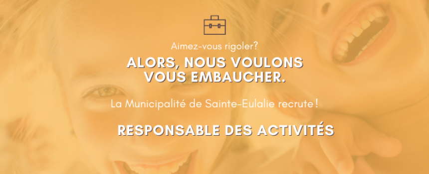 OFFRE EMPLOI- Responsable des activités